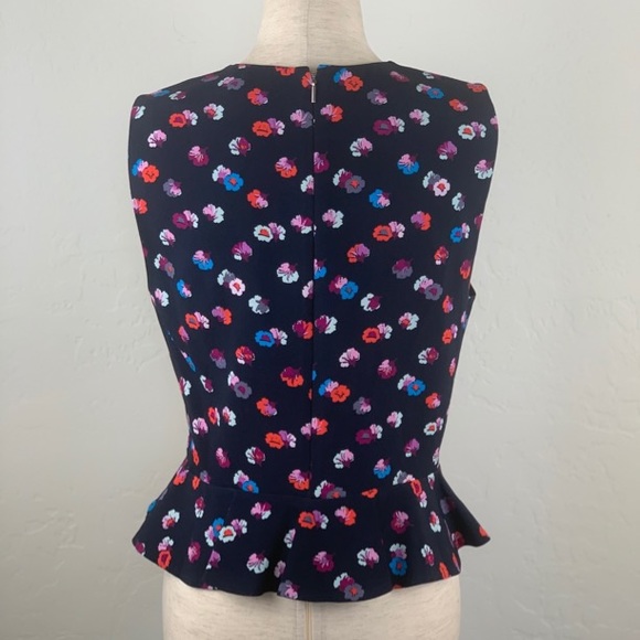 Rebecca Taylor Sakura Ruffle Top Navy Size 4 - Picture 4 of 8